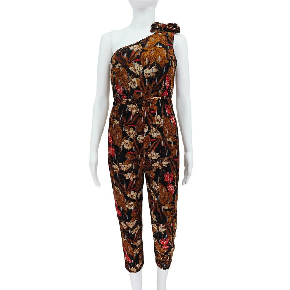 Maeve by Anthropologie Kyoto One-Shoulder Jumpsuit Black 2